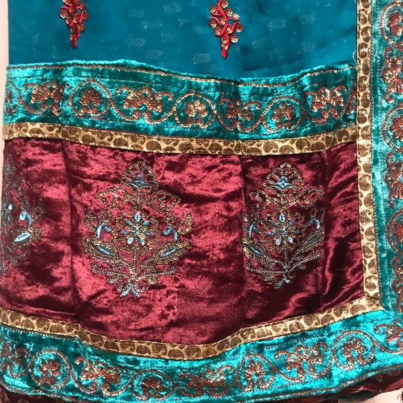 Stunning Chiffon/Velvet Sari - Picture 4 of 5